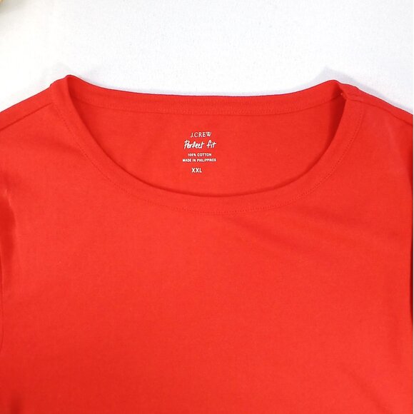 J. Crew Orange Cotton Perfect Tee Top - Picture 4 of 6